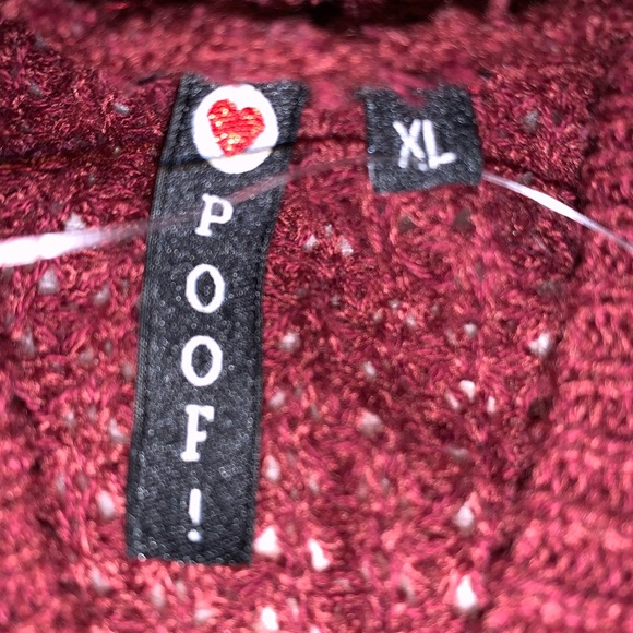 Poof! Hooded Mesh Sweater w/pockets - Picture 6 of 9